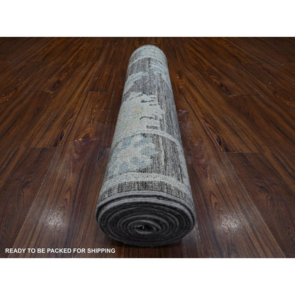 3'X15'7" Chameleon Gray Angora Oushak Oversized Runner Oriental Rug