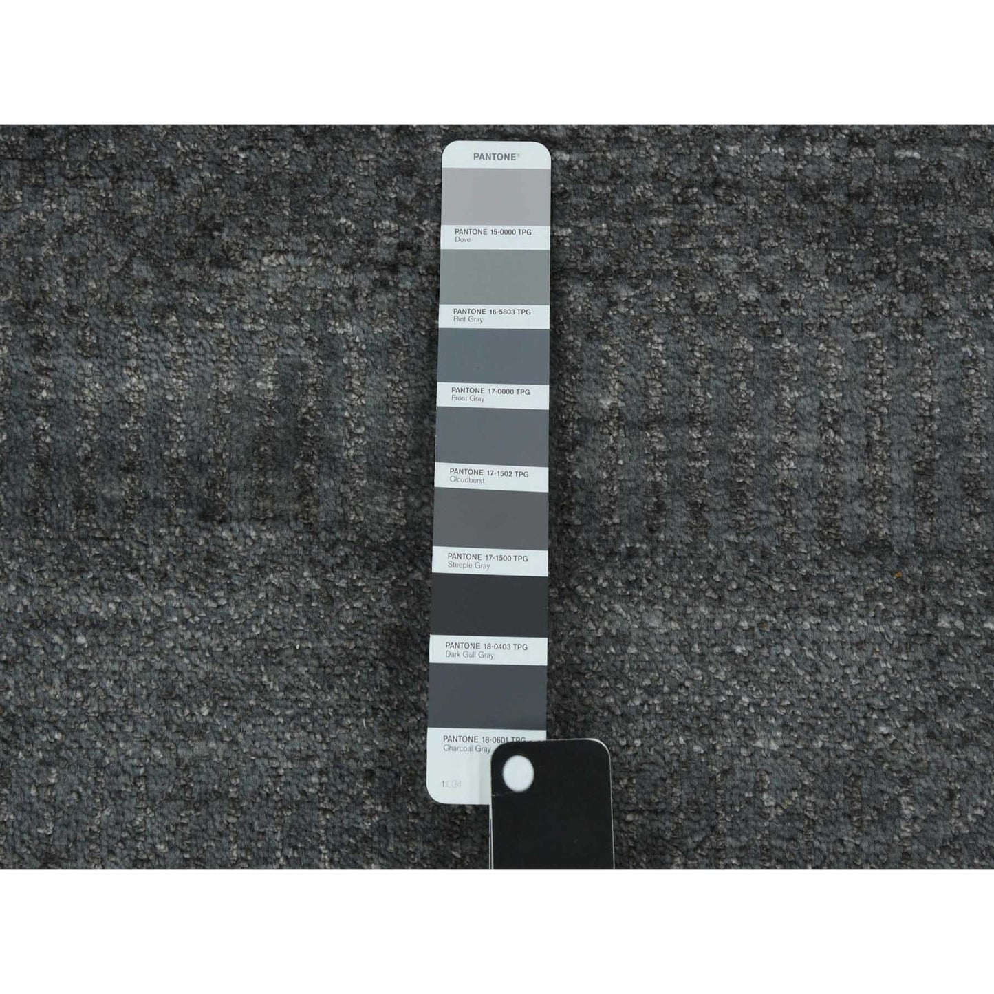 5'1"X7'1" Gray Hand Knotted Grass Design Wool And Silk Rug