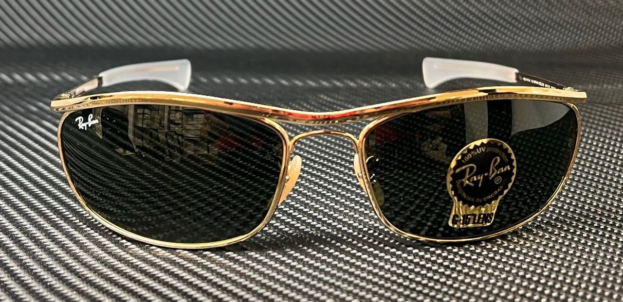 RAY BAN Olympian RB3119M 001 31 Gold Green Men's 62 mm Sunglasses