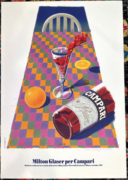 Milton Glaser For Campari 1992 Signed Limited Edition On Canson Watercolor Paper
