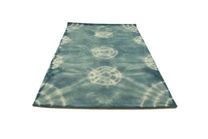 ft rug dark teal tie-dye contemporary design carpet foyer decor
