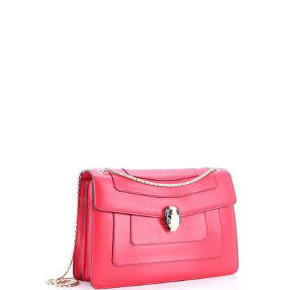 Bvlgari Serpenti Forever Square Shoulder Bag Leather Large