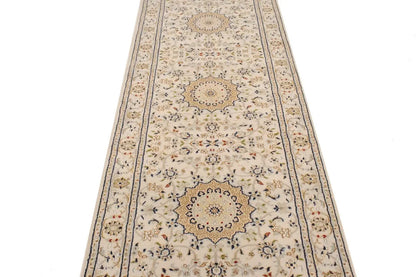 Extra Fine Floral Indo-Nain Runner Rug Oversized