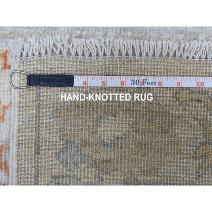 2'8"X15'8" Hand Knotted Ivory Angora Oushak Pure Wool Xl Runner Rug