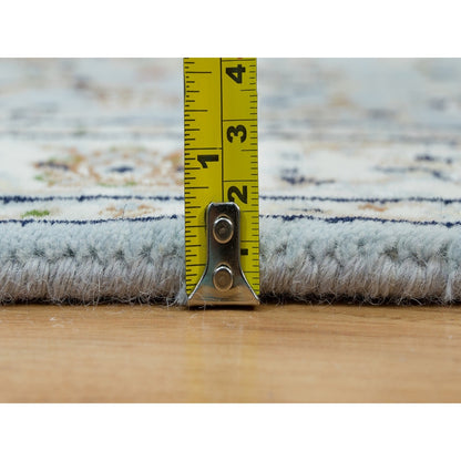 2'9"X14' Beau Blue Nain Design 250 Kpsi Wool Hand Knotted Xl Runner Rug
