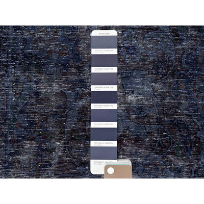 6'5"X10'3" Blue Overdyed Semi Antique Tebraz Hand Knotted Oriental Rug