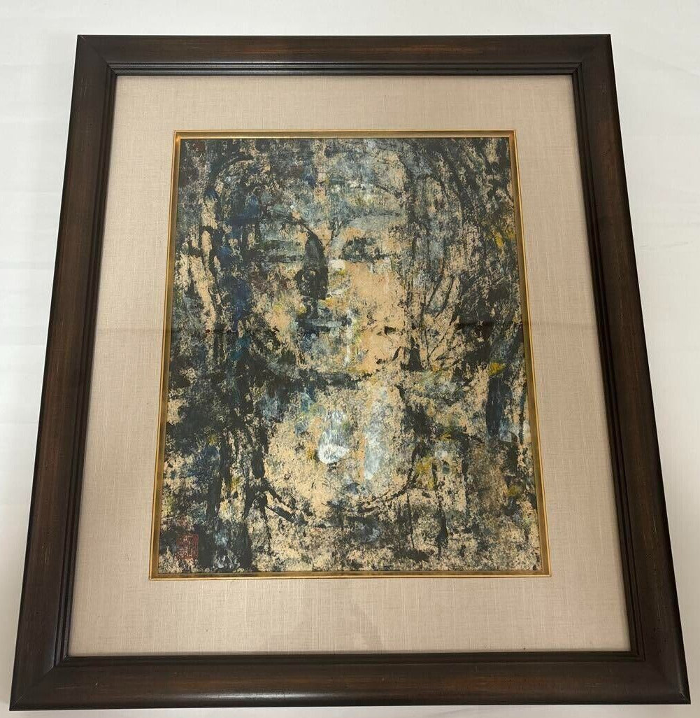 Kong Baiji (China) - Meditation Unique Oil Stick On Paper Original Painting