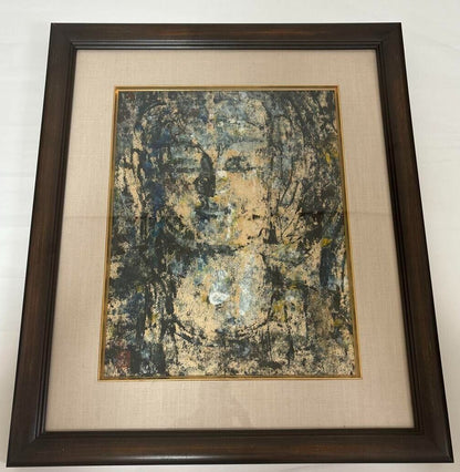 Kong Baiji (China) - Meditation Unique Oil Stick On Paper Original Painting