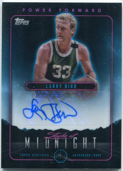 Larry Bird Autographed 2024 Topps Midnight Stroke Of Midnight