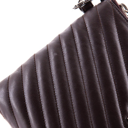 Saint Laurent Classic Monogram Wristlet Pouch Matelasse Chevron Leather Small