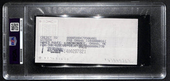Johnny Unitas Signed 6/27/02 Check Psa/Dna Gem Mt