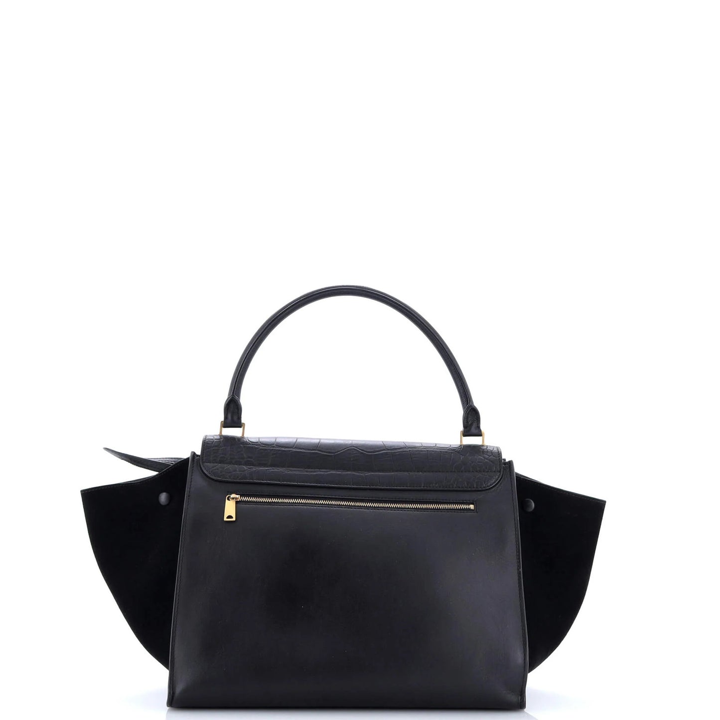 Celine Trapeze Bag Crocodile Embossed Leather Large