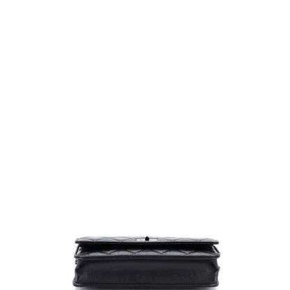 Chanel So Black Reissue 2.55 Wallet On Chain Quilted Aged Calfskin