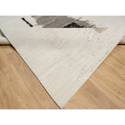 9'X12' White Modern Lori Buft Gabbeh 100% Wool Hand Knotted Oriental Rug