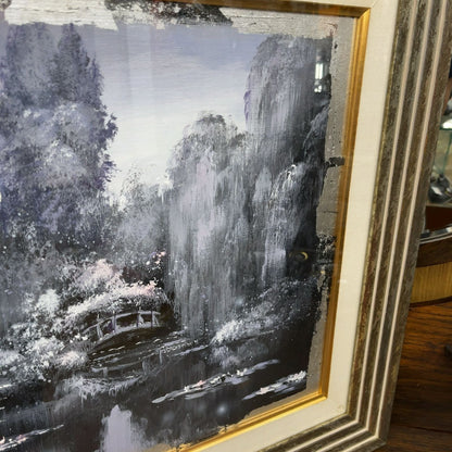 Nate Giorgio (Us) Original Acrylic Painting Signed & Inscribed Water Garden Iii