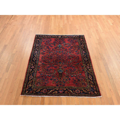 5'3"X6'7" Red Antique Zoroastrian Clean And Soft Wool Hand Knotted Rug