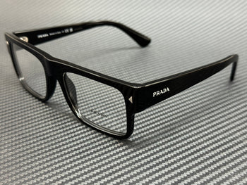 Prada Pr A01V 16K1O1 Black Men'S 55 Mm Eyeglasses