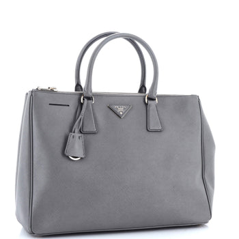 Prada Double Zip Lux Tote Saffiano Leather Medium