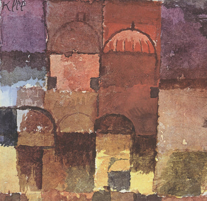 Paul Klee Red And White Domes " Offset Lithograph Modernism