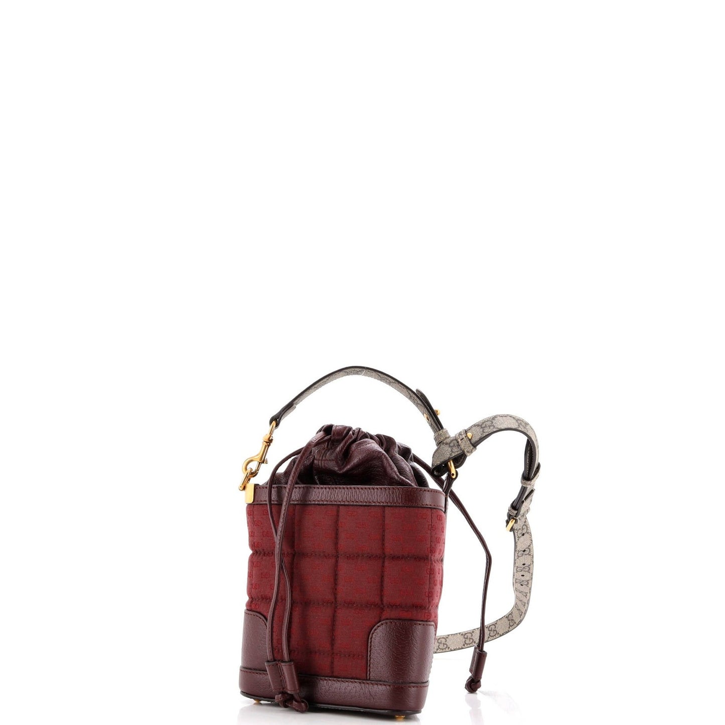 Gucci Gg Triangle Bucket Bag Quilted Microguccissima Canvas And Gg Coated Canvas