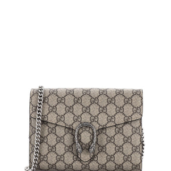 Gucci Dionysus Chain Wallet Gg Coated Canvas Small