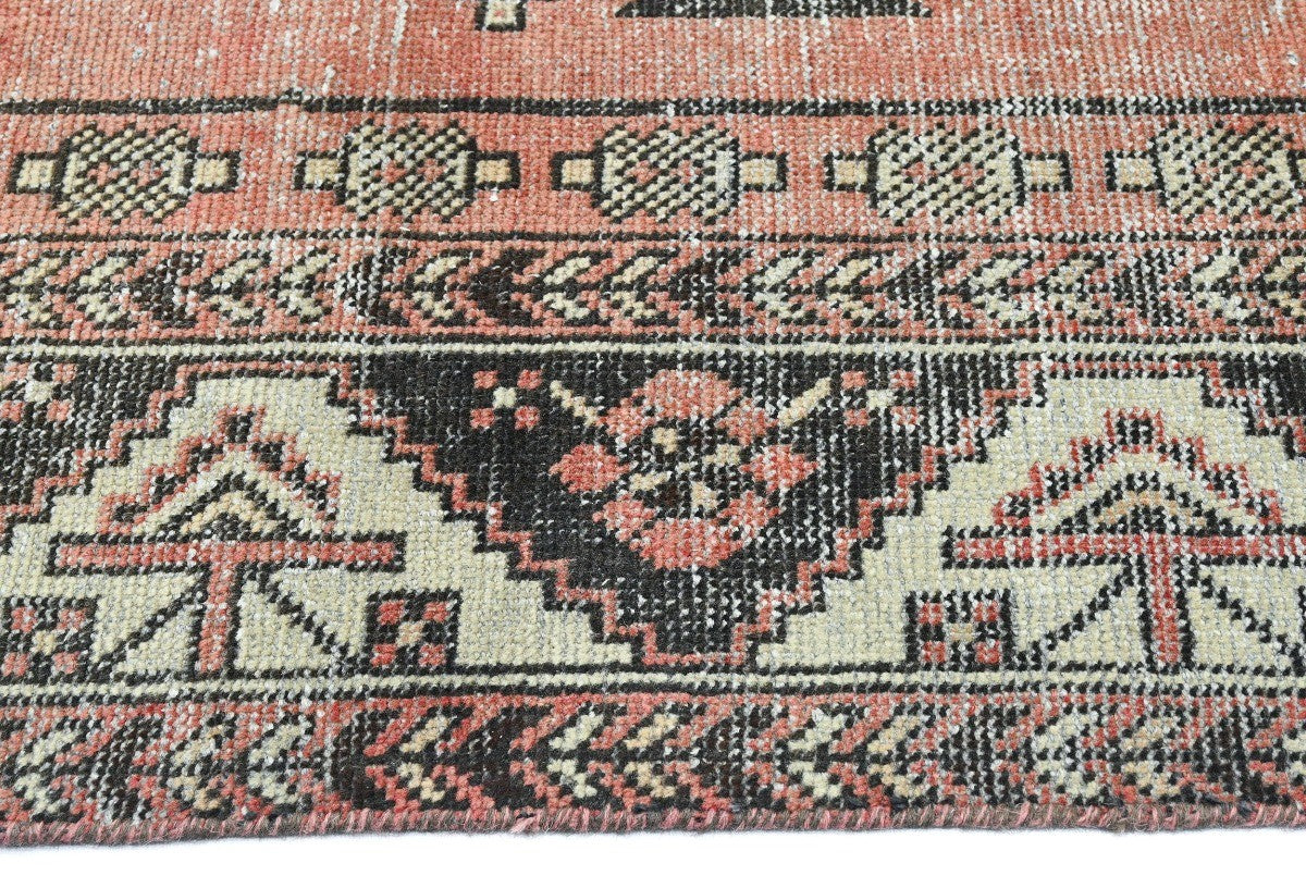 4X6'5 Distressed Antique Tribal Oriental Rug Muted Farmhouse Wool Carpet