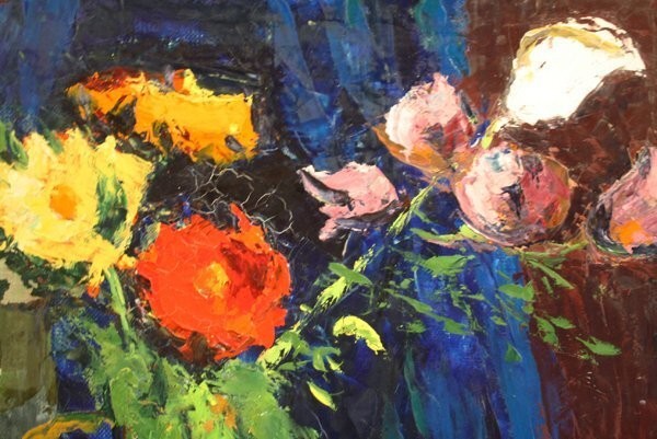 Laszlo Ridovics Still Life With Blue Apples Oil Painting Signed P25 Hungary
