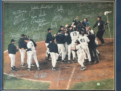 1999 New York Yankees World Series Champs Signed 16X20 Framed Photo #93/99 (Gold