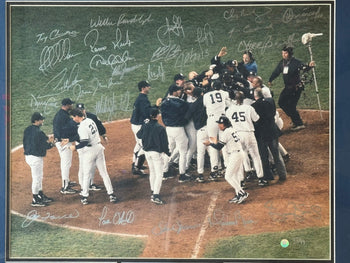 1999 New York Yankees World Series Champs Signed 16X20 Framed Photo #93/99 (Gold