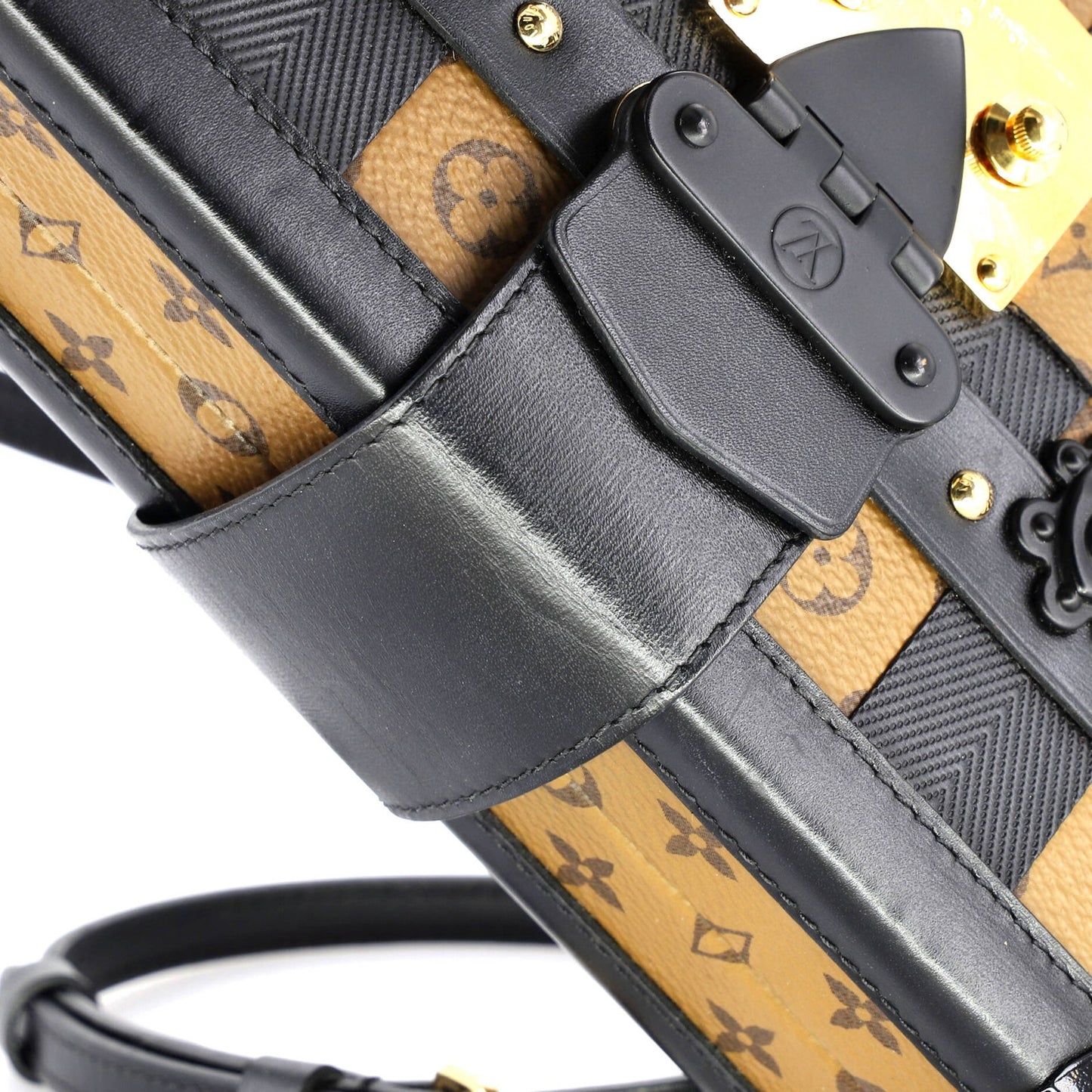 Louis Vuitton Petite Malle Handbag Damier Tressage Monogram Canvas And Leather