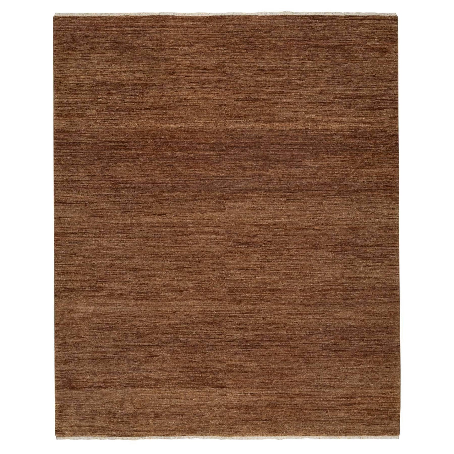 8'2"X10' Chocolate Brown Plain Solid Design 100% Wool Hand Knotted Rug