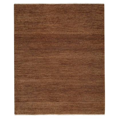 8'2"X10' Chocolate Brown Plain Solid Design 100% Wool Hand Knotted Rug