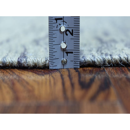 3'1"X14' Gray Shades Flat Weave Kilim Pure Wool Hand Woven Runner Rug