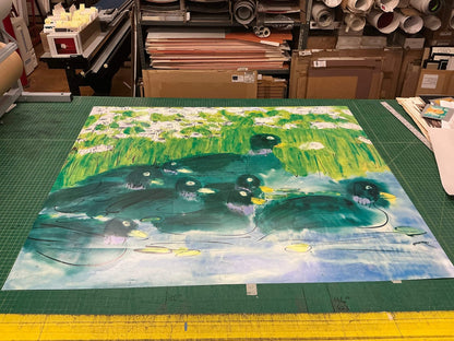 Walasse Ting 8 Green Ducks (No Text) " Poster Contemporary Gr