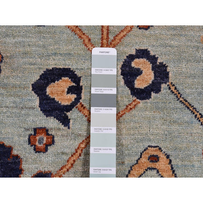 8'2''X10' Gray Peshawar With Sultanabad Design Hand Knotted Soft Wool Rug