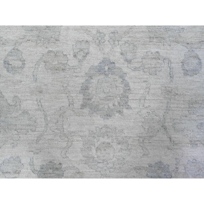 8'8"X11'5" Vista White 100% Wool Wash Peshawar Hand Knotted Rug