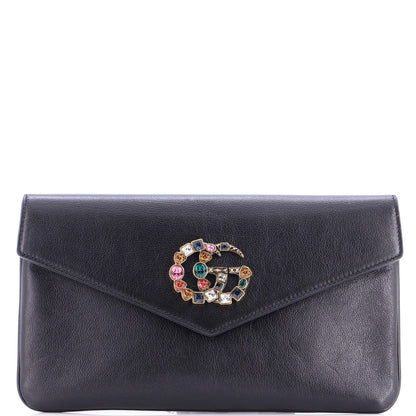 Gucci Gg Broadway Envelope Clutch Leather