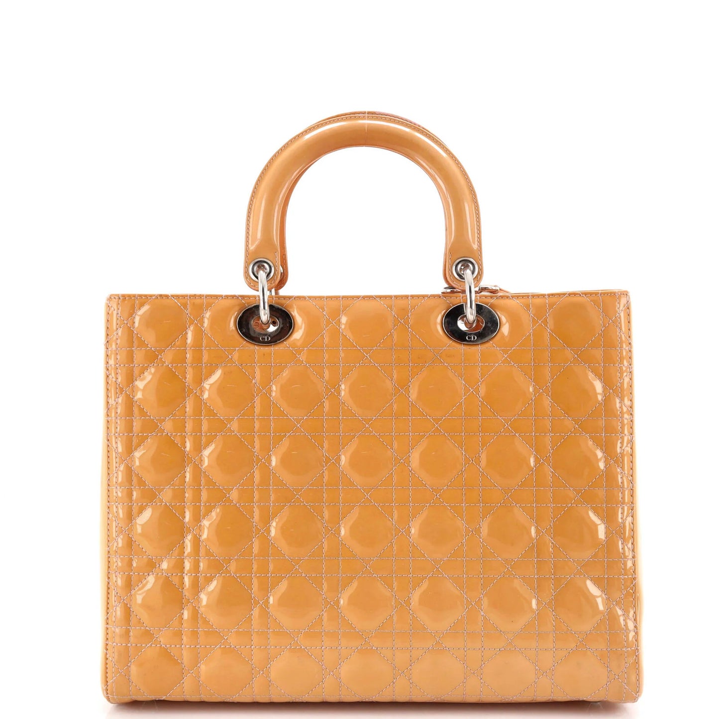 Christian Dior Lady Dior Bag Cannage Quilt Patent Large