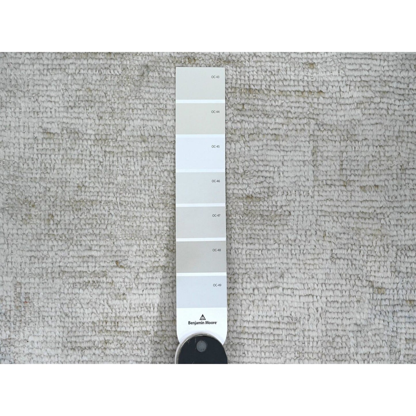 7'8"X14'10" Cloud Gray Hand Knotted Afghan Angora Oushak Wool Runner Rug