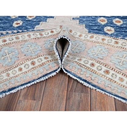 5'X6'10" Blue Anatolian Village Inspired Wool Hand Knotted Oriental Rug