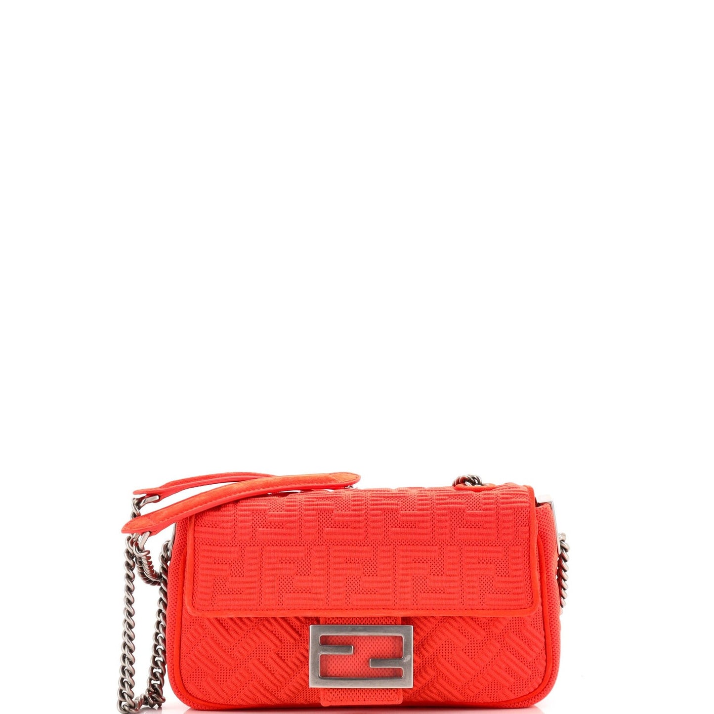 Fendi Midi Baguette Chain Bag Zucca Technical Mesh Medium