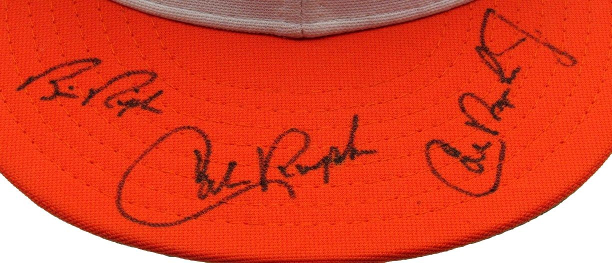Cal Ripken Jr., Cal Ripken, Bill Ripken Multi-Signed Baseball Hat Psa/Dna 190220