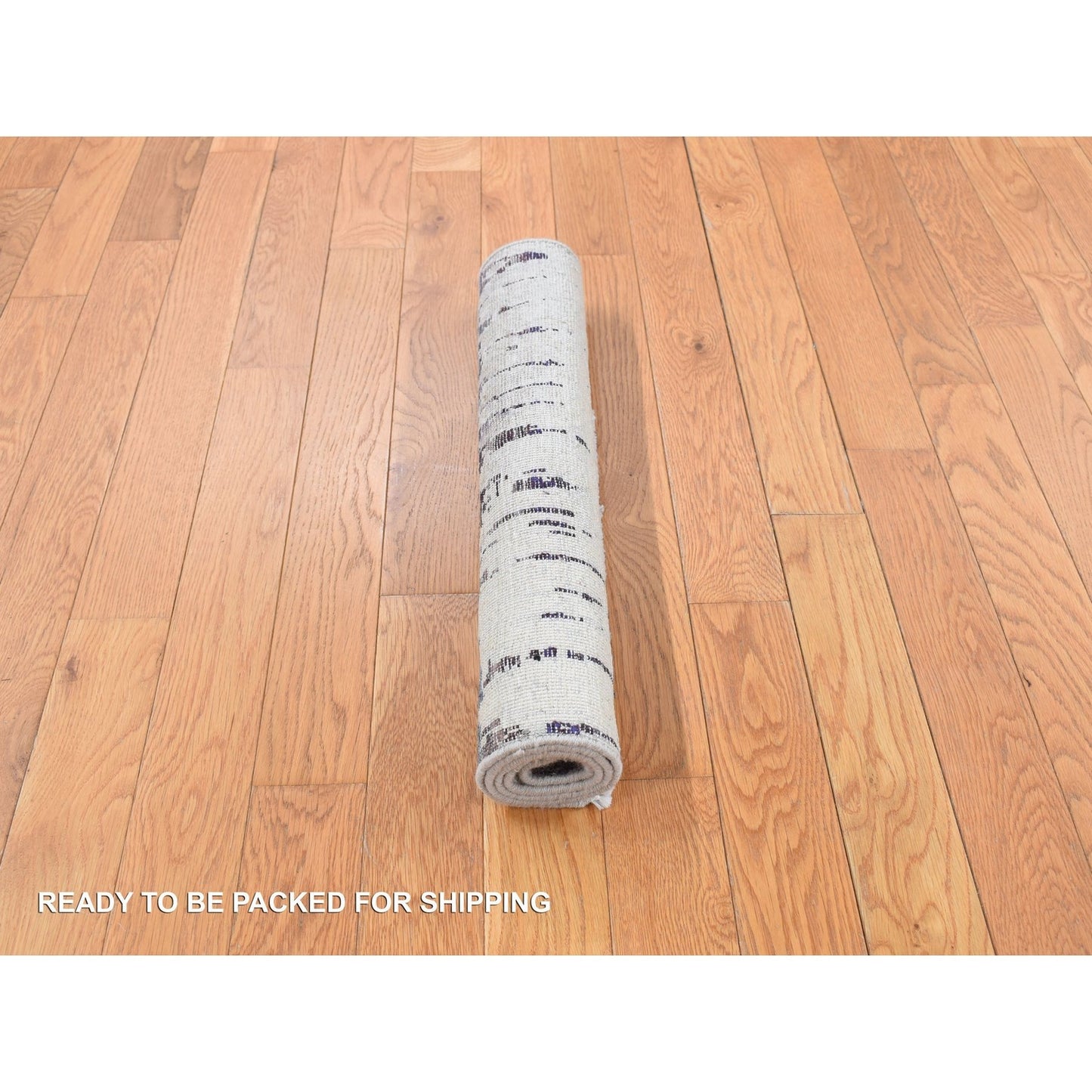 2'X3'2" Gray Modern Hand Knotted Wool And Sari Silk Sample Mat Rug