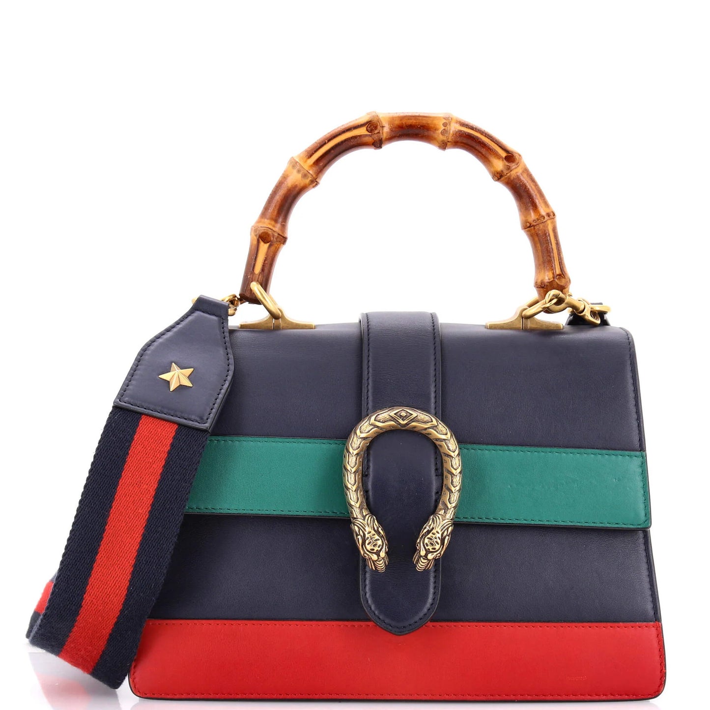 Gucci Dionysus Bamboo Top Handle Bag Colorblock Leather Medium
