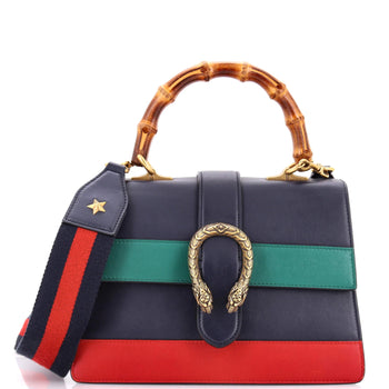 Gucci Dionysus Bamboo Top Handle Bag Colorblock Leather Medium