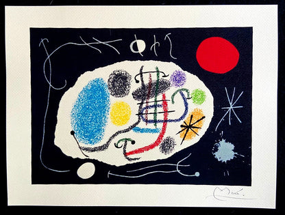 Joan Mir Lithograph Mourlot Paris 1976 Signed Op