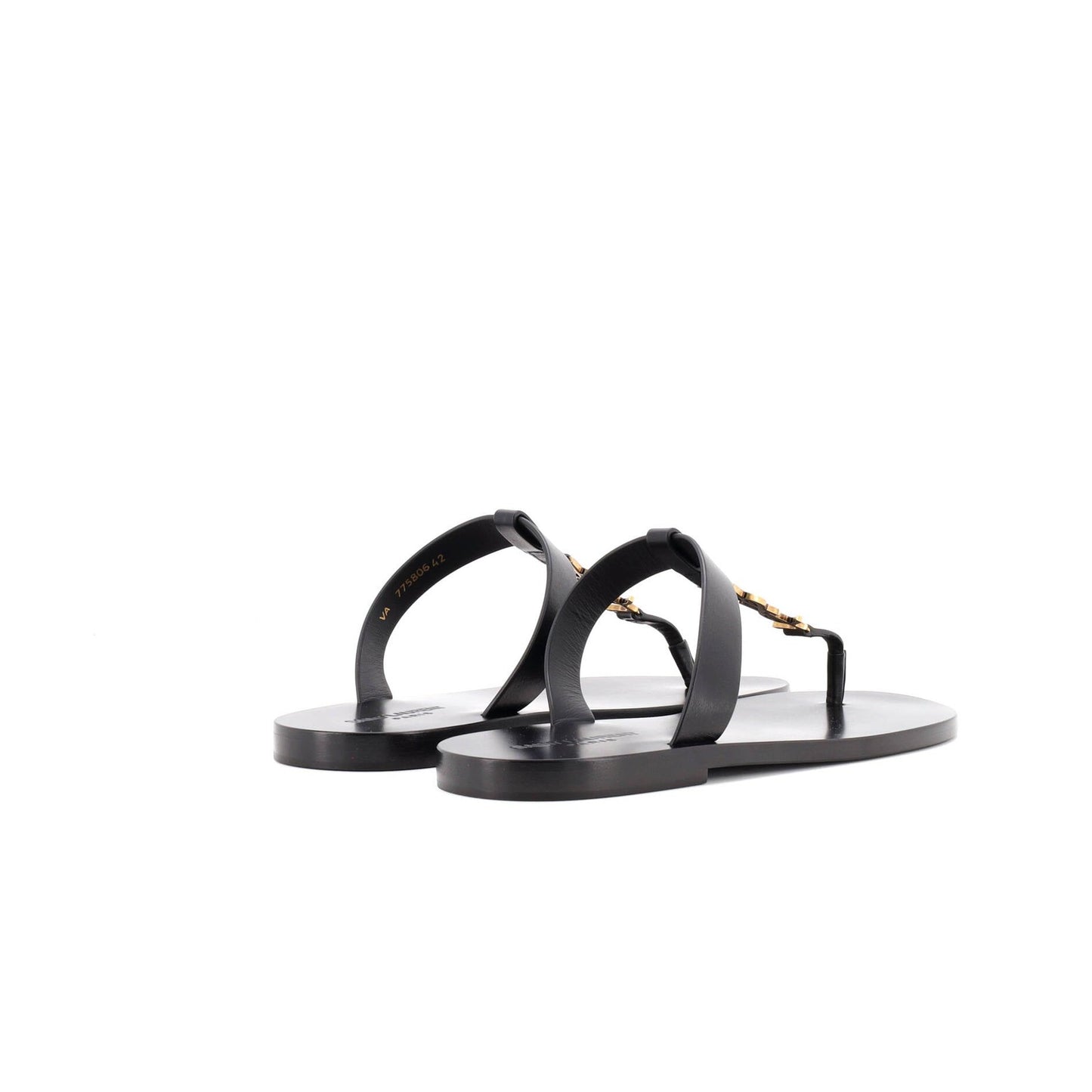 Saint Laurent Men'S Cassandra Thong Flat Sandals Leather