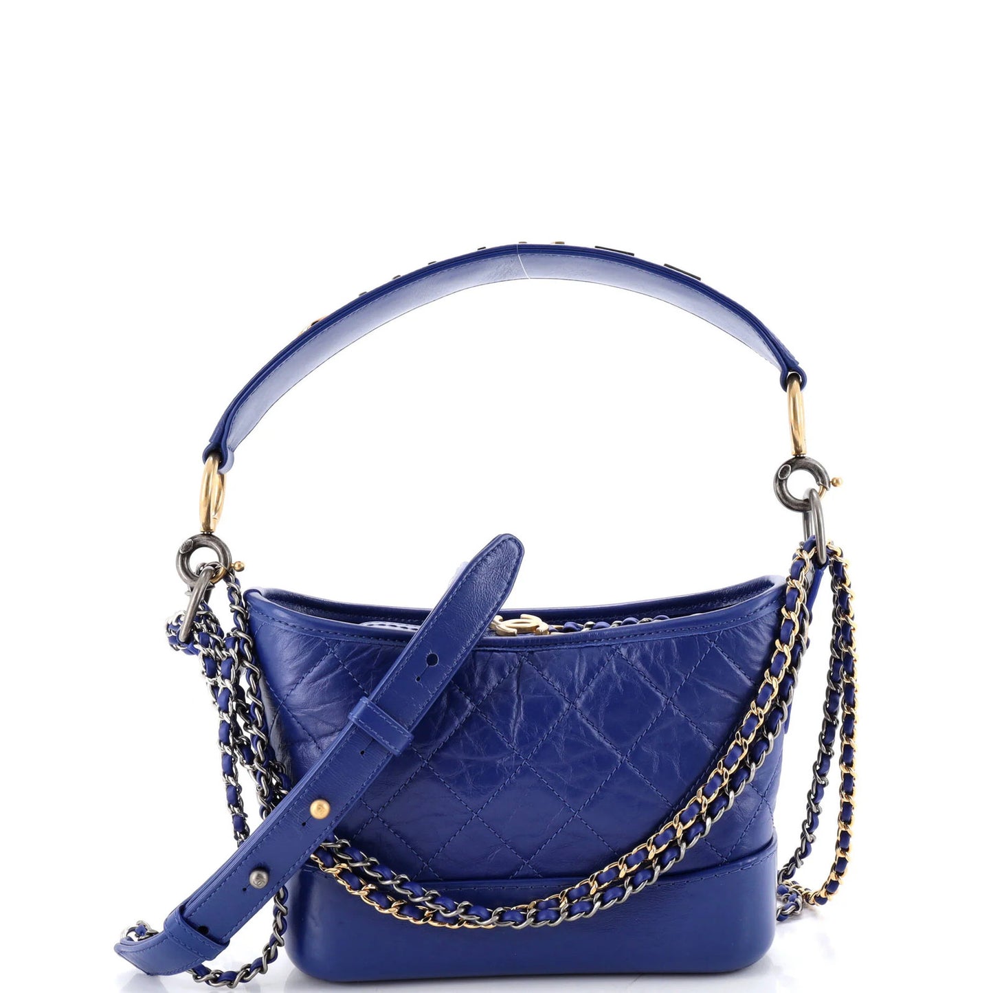 Chanel Gabrielle Small Hobo with Quilted Aged Calfskin and Logo Handle