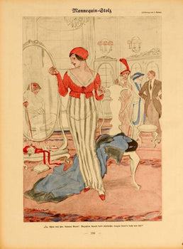 Simplicissimus 1913 By Kainer Mannequin Stolz On Linen Original