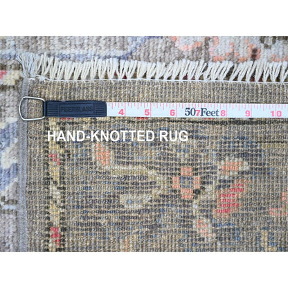 2'10"X11'10" Brown Hand Knotted Afghan Angora Oushak Pure Wool Runner Rug